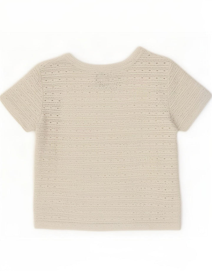 Zara Womens Crop T-Shirt Top UK 10 Pequeno Poliéster Cinza