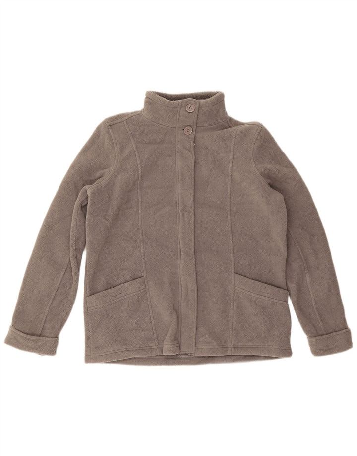 Jaqueta feminina de lã grande Marks & Spencer Reino Unido 12 poliéster cinza médio