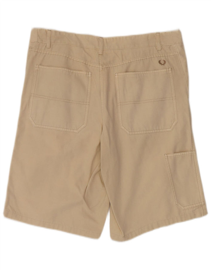 Shorts casuais masculinos FRED PERRY IT 48 médio W36 algodão bege