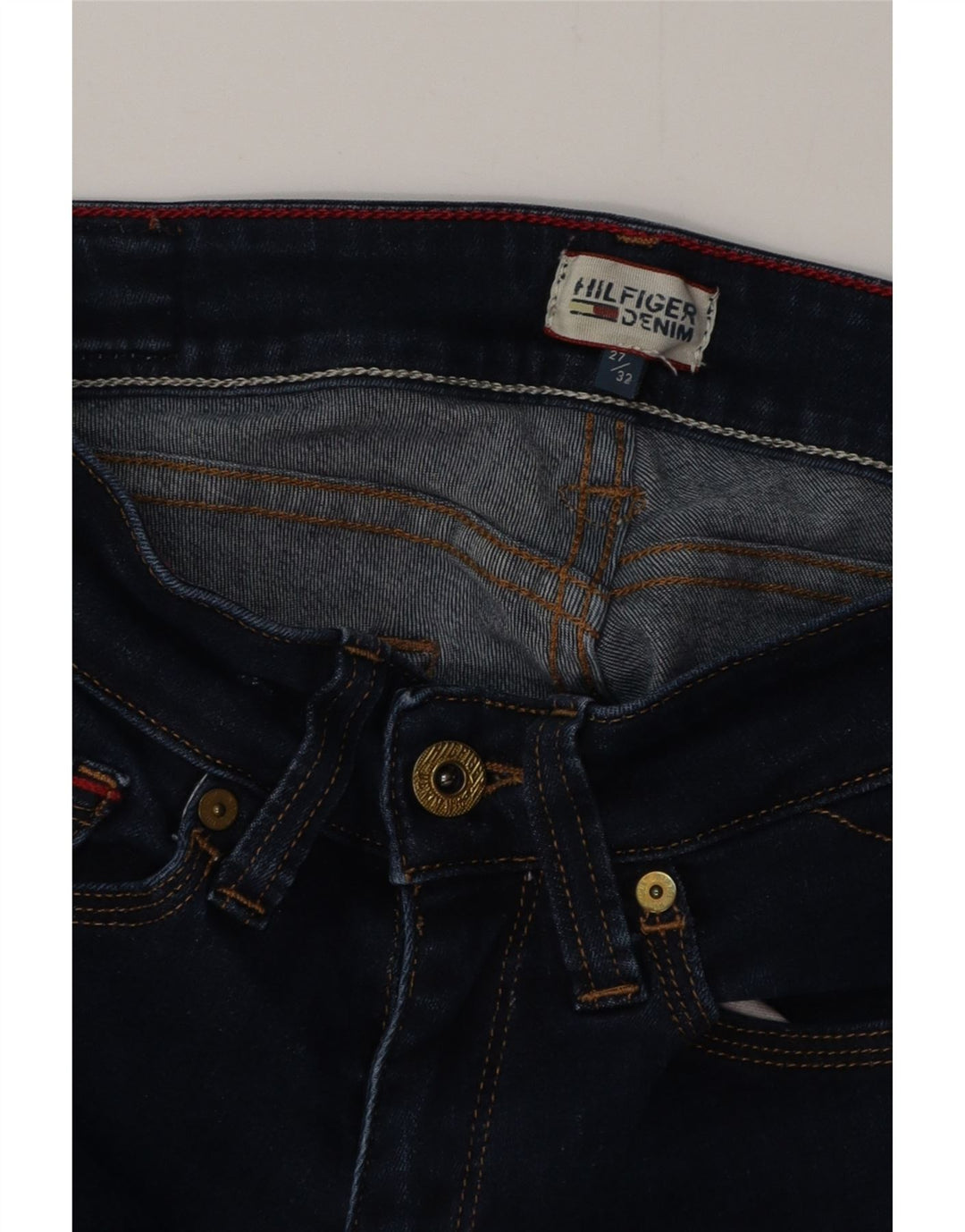 Jeans skinny feminino TOMMY HILFIGER W27 L32 algodão azul marinho