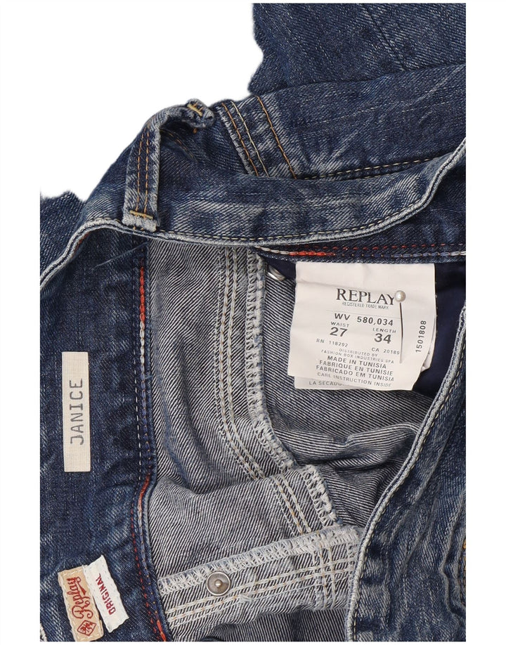 Replay Jeans feminino Janice Bootcut W27 L34 azul algodão