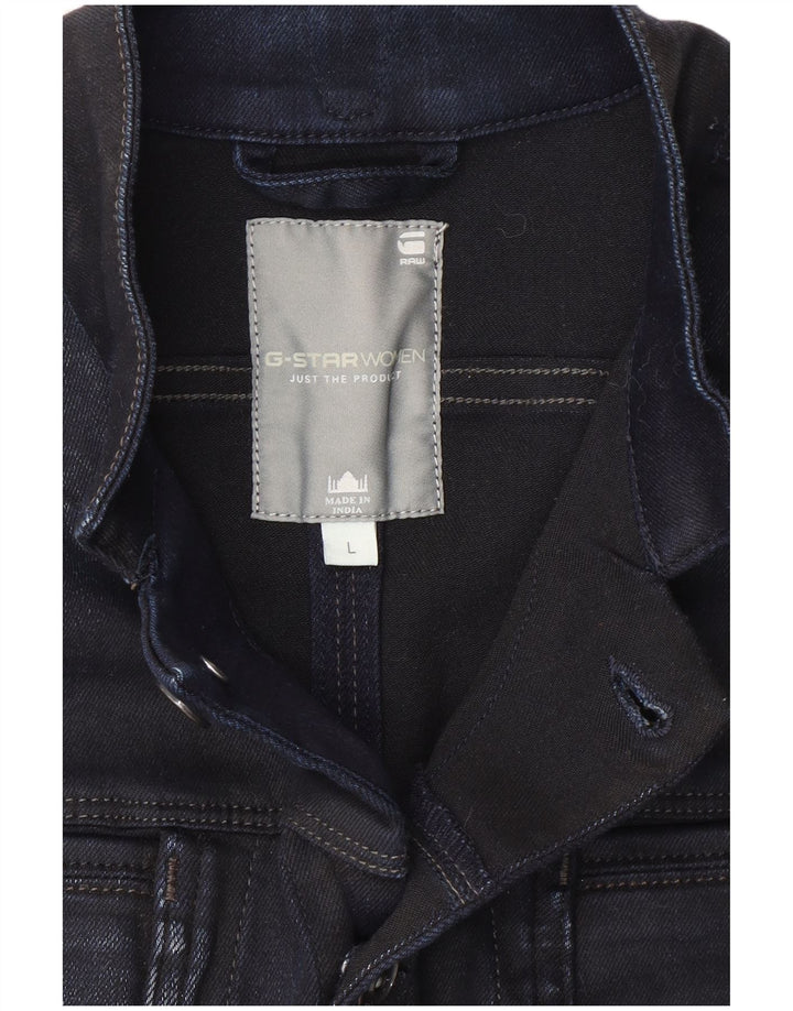 Jaqueta jeans feminina G-Star UK 14 grande azul marinho