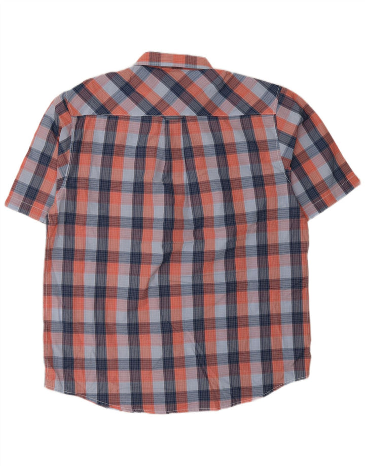 Camisa masculina James Pringle de manga curta grande poliéster xadrez azul