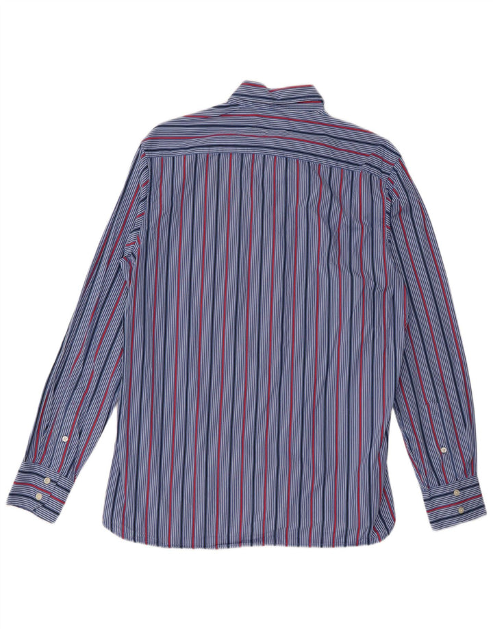 Camisa masculina Tommy Hilfiger de algodão listrado azul médio