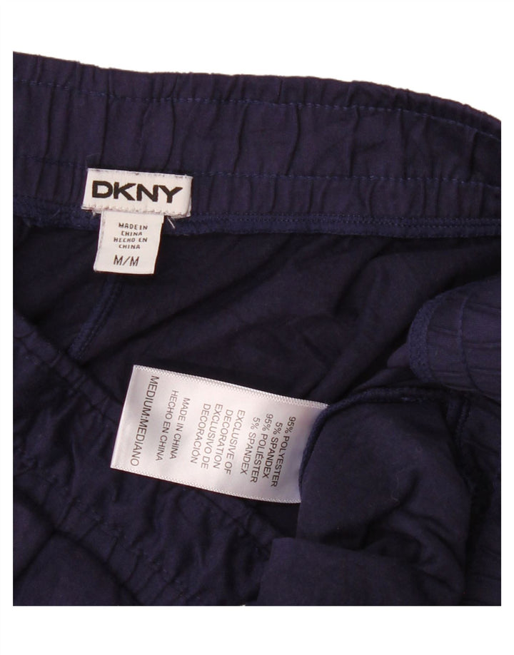 Calça de treino feminina Dkny UK 12 poliéster azul marinho médio
