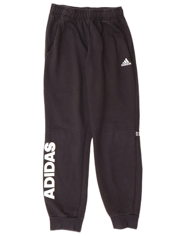 Adidas Boys Tracksuit Trousers Joggers 11-12 Years Black Cotton