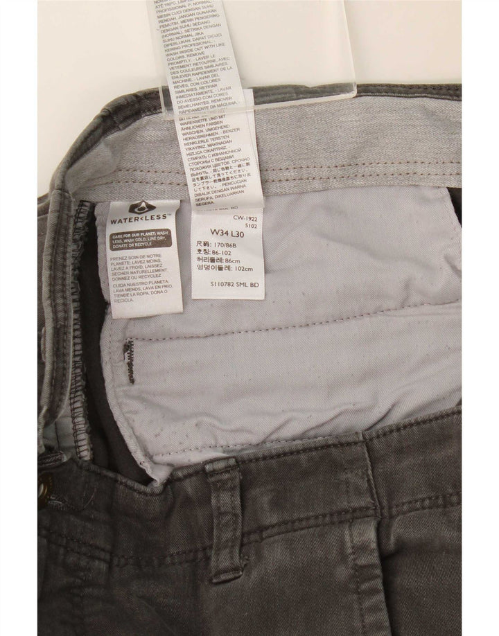 Calça Dockers Mens Slim Chino W34 L27 Algodão Cinza