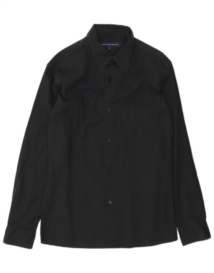 Camisa masculina French Connection pequena de algodão preto