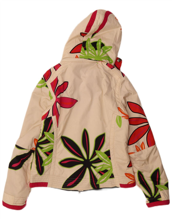 Jaqueta de esqui feminina Sportalm com capuz EU 38 médio off white floral poliamida