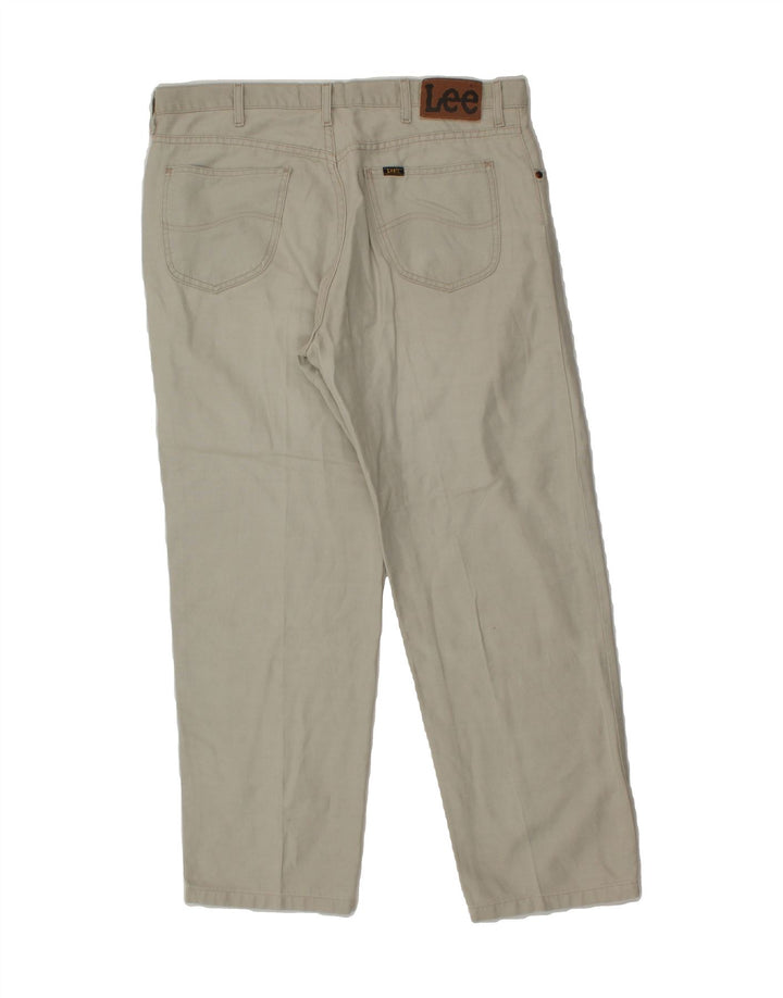 LEE Mens Straight Casual Trousers W38 L32 Beige Cotton Vintage Lee and Second-Hand Lee from Messina Hembry 