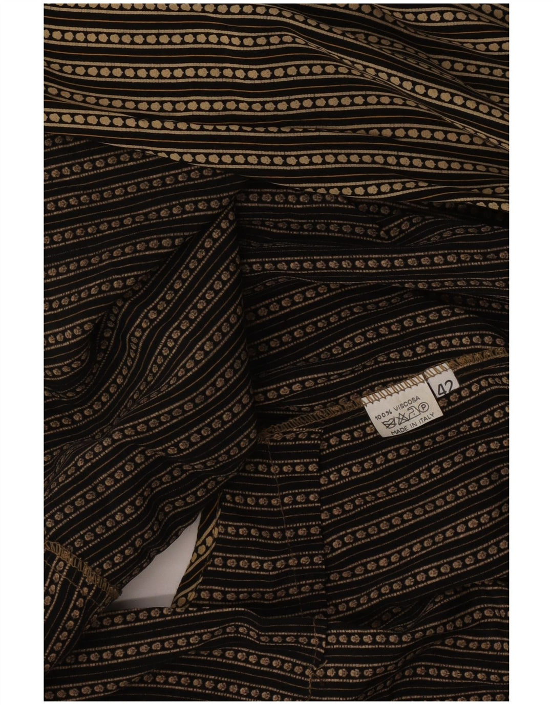 Top feminino vintage sem mangas IT 42 Viscose listrada bege médio
