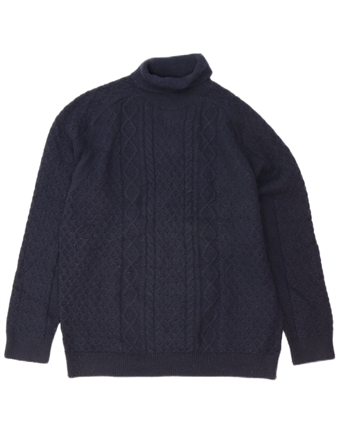 Suéter masculino Marks & Spencer com gola redonda, grande poliéster azul marinho