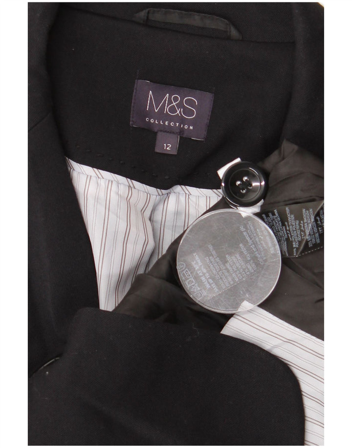 Jaqueta Blazer Feminina Marks & Spencer Crop 1 Botão Reino Unido 12 Médio Preto