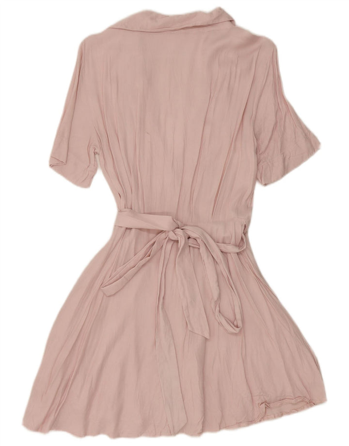 Vestido feminino Zara UK 10 pequeno viscose rosa