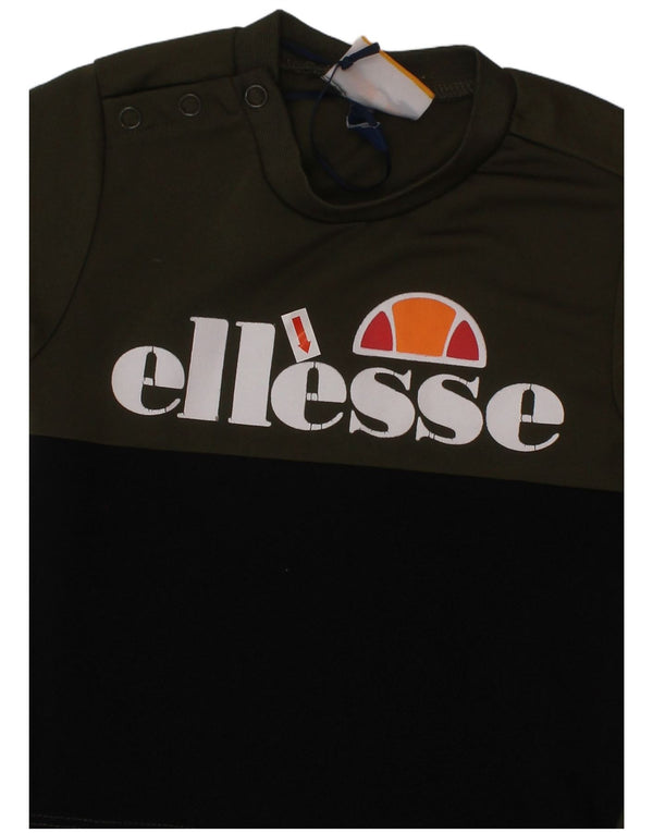 Camiseta gráfica ELLESSE para meninos de 6 a 9 meses cáqui colorblock