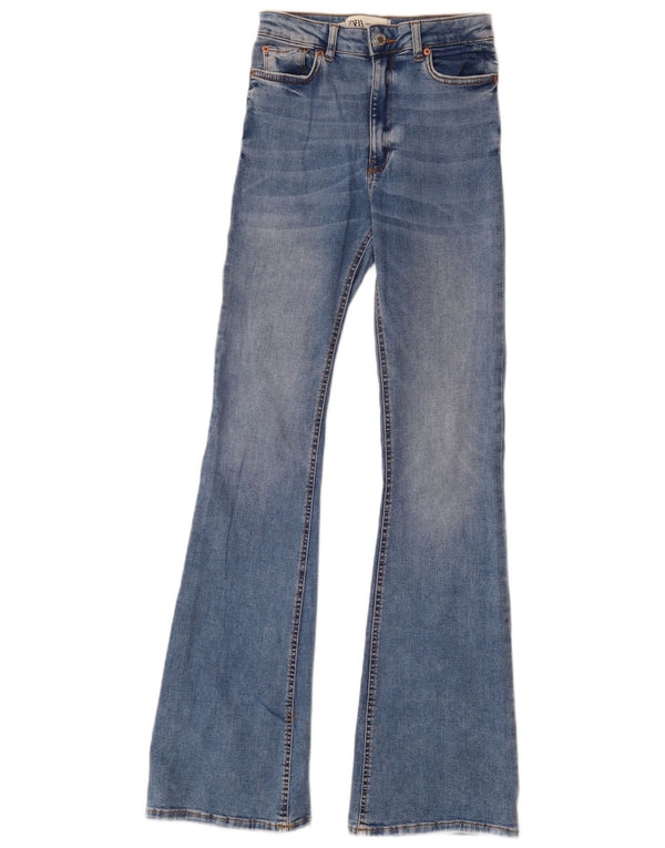 Zara Jeans feminino queimado EU 34 2XS W24 L33 azul algodão
