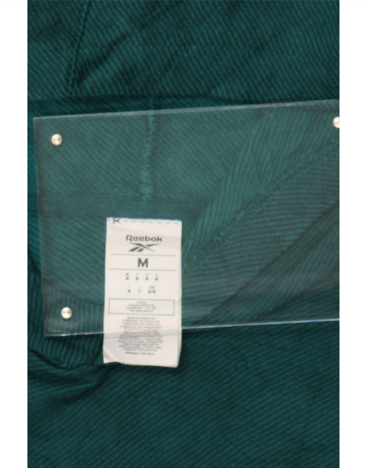 REEBOK Mens Graphic Hoodie Jumper Medium Green Cotton Vintage Reebok and Second-Hand Reebok from Messina Hembry 