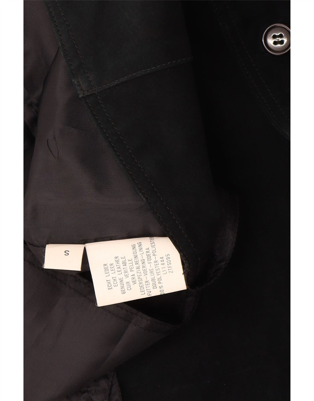 Colete de camurça vintage feminino Reino Unido 10 pequeno couro preto