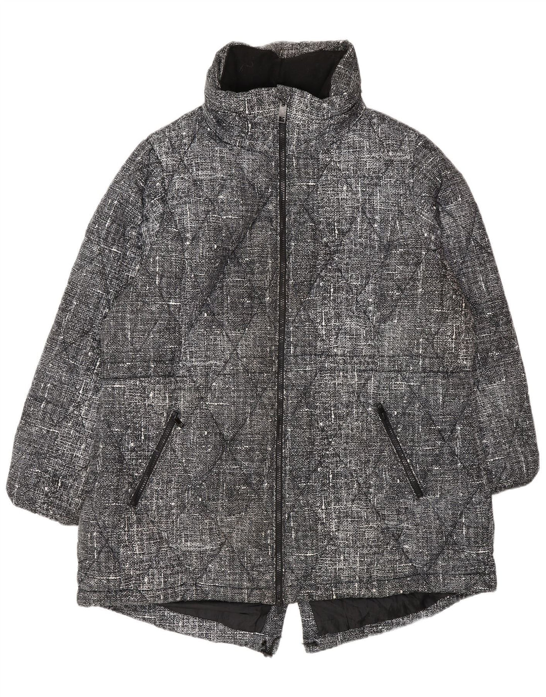 Jaqueta acolchoada feminina Marks & Spencer UK 20 2XL poliéster manchado preto