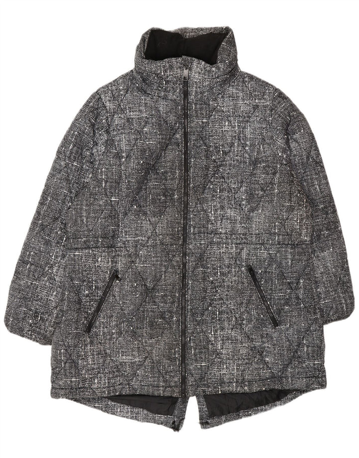 Jaqueta acolchoada feminina Marks & Spencer UK 20 2XL poliéster manchado preto