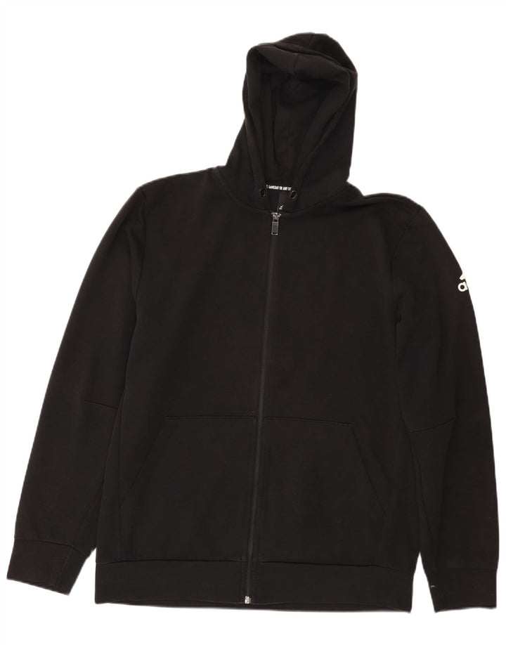 Suéter Adidas Masculino Zip com Capuz Grande Poliéster Preto