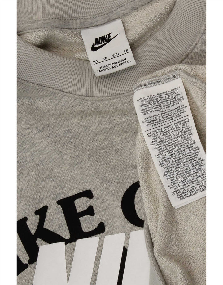 Nike Mens Graphic Moletom Jumper XS Cinza Algodão