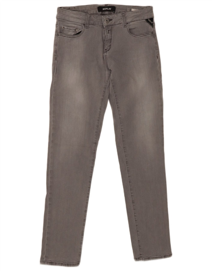 REPLAY Jeans Slim Feminino W28 L30 Algodão Cinza
