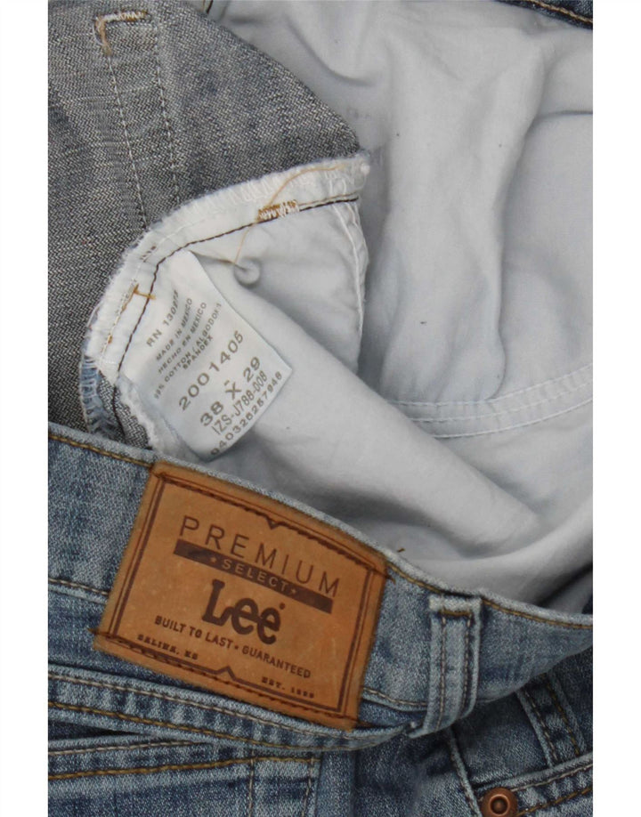 Lee Mens Straight Jeans W38 L29 Azul Algodão