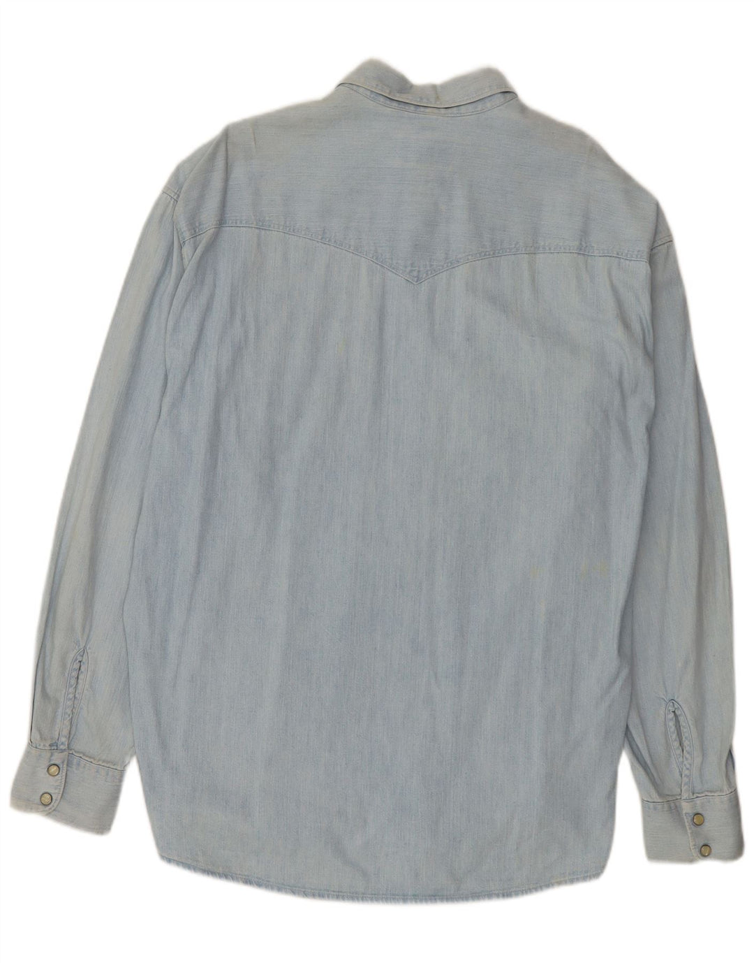 Camisa jeans masculina uniforme XL algodão azul