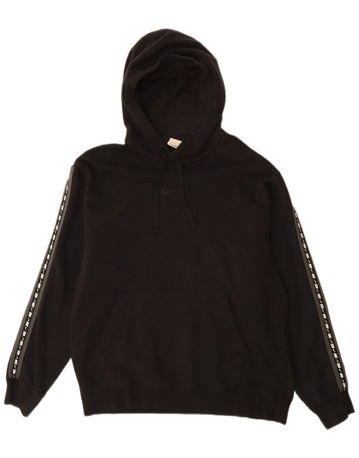 NIKE Mens Graphic Hoodie Jumper Grande Algodão Preto
