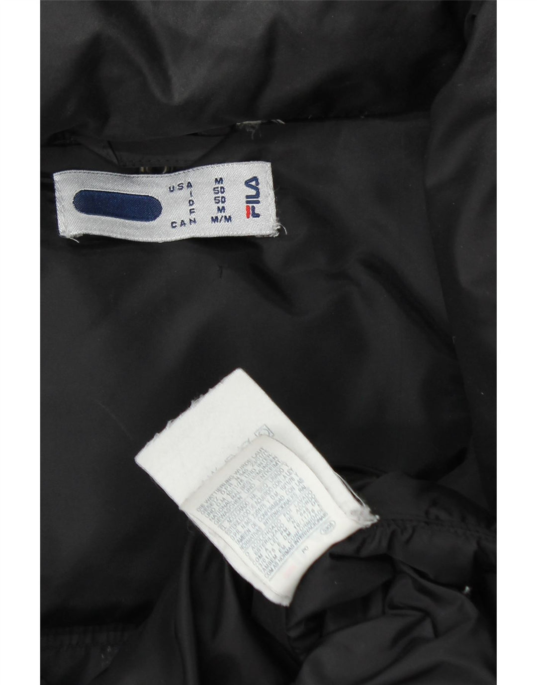 Jaqueta masculina acolchoada com capuz FILA UK 38 médio preto nylon