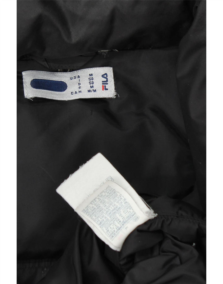Jaqueta masculina acolchoada com capuz FILA UK 38 médio preto nylon
