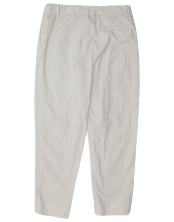 Calça feminina Marks & Spencer cônica cortada UK 12 médio W29 L25 branca