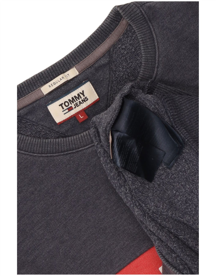 Tommy Hilfiger moletom masculino jumper grande bloco colorido azul marinho