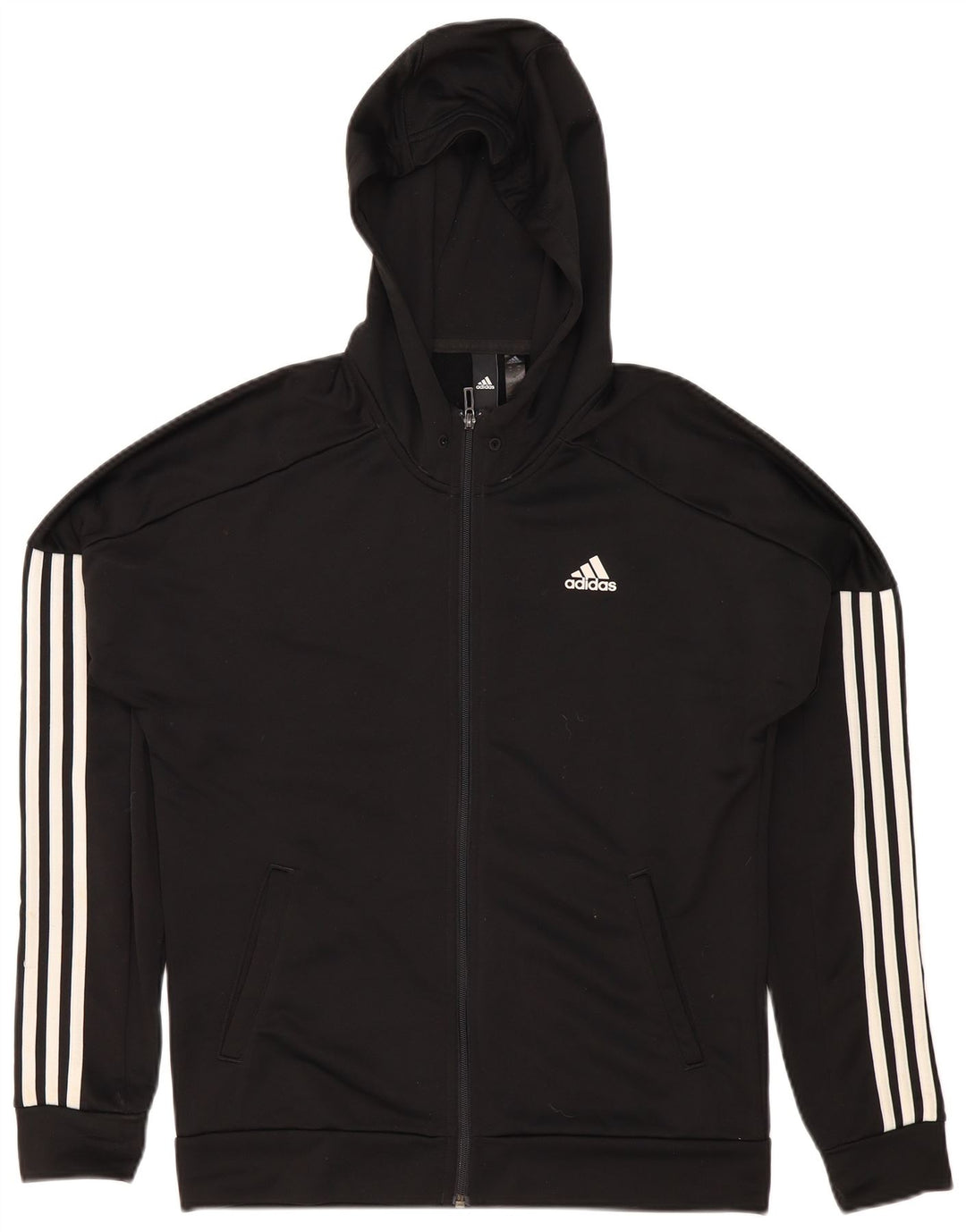 Adidas Mens Zip Hoodie Suéter Médio Preto Poliéster
