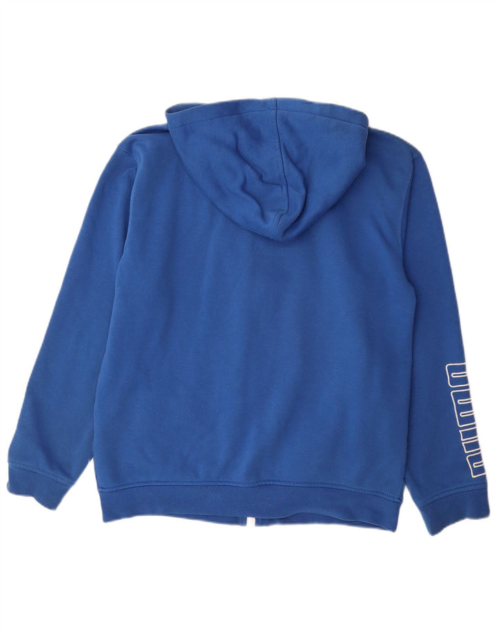 Suéter PUMA Boys Graphic Zip com capuz 13-14 anos XL azul algodão