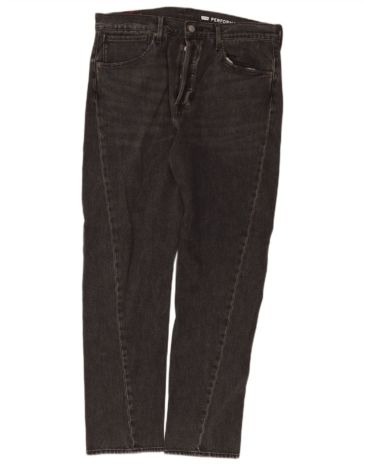 LEVI'S Masculino 502 Tapered Jeans W33 L32 Algodão Preto