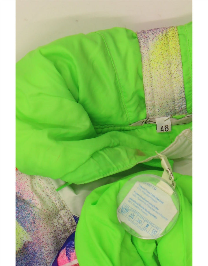 Jaqueta corta-vento feminina Brunik com capuz IT 46 grande geométrica multicolorida