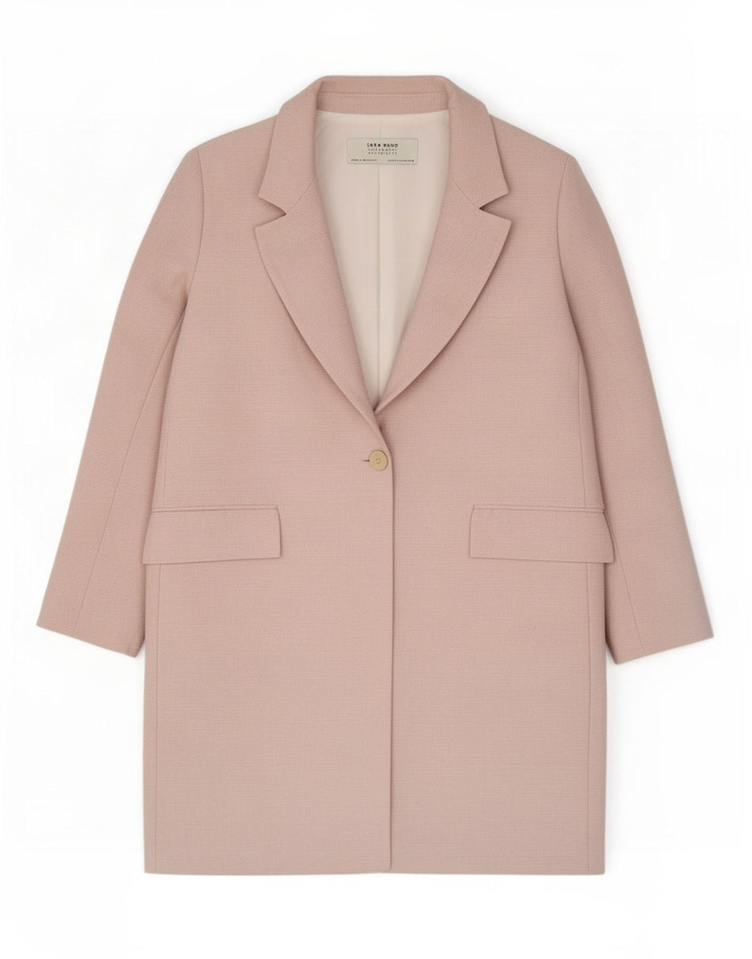 Sobretudo oversized feminino Zara UK 10 pequeno poliéster rosa