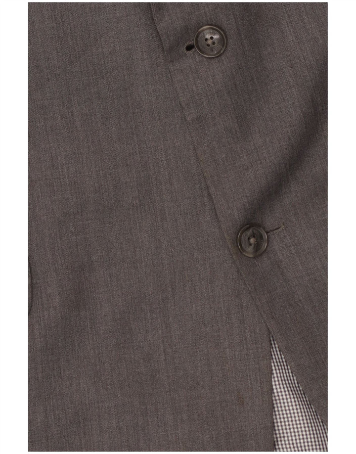 Jaqueta blazer masculina Tommy Hilfiger com 2 botões Reino Unido 42 XL lã cinza