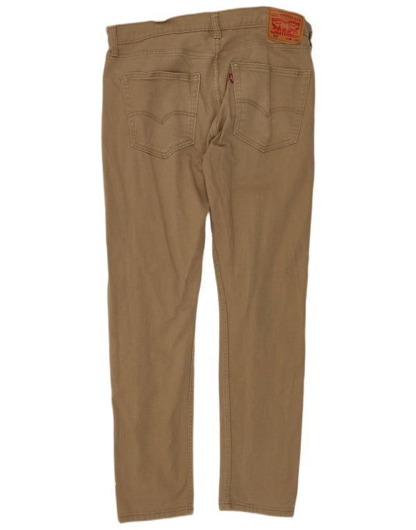 Calça casual masculina Levi's 512 Slim Tapered W36 L34 algodão bege