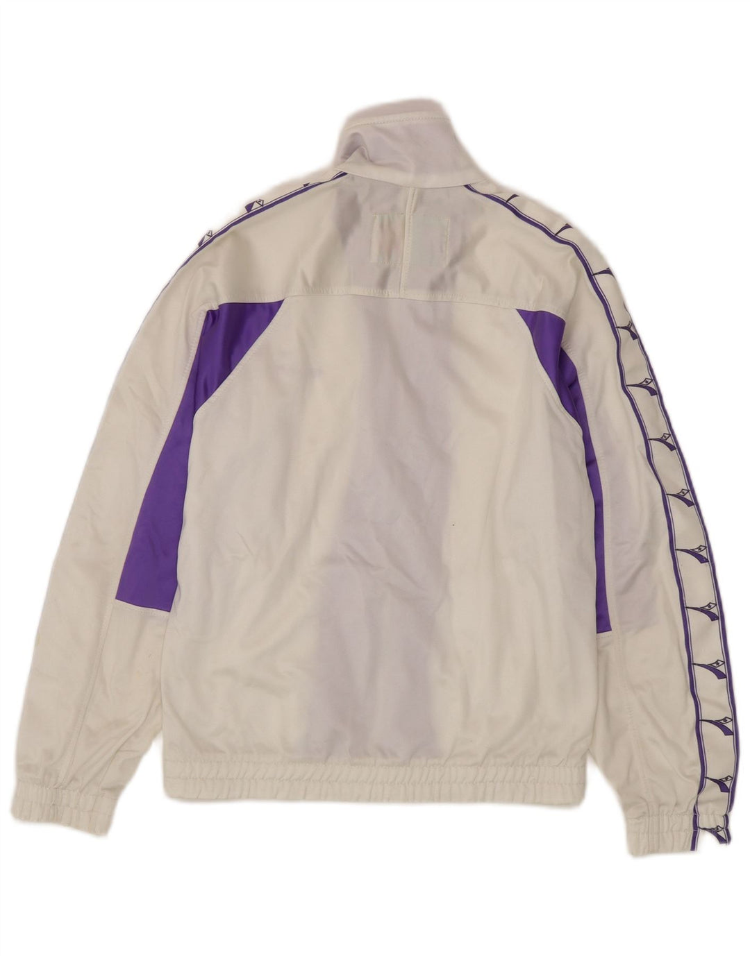 Diadora Womens Graphic Tracksuit Top Jacket UK 10 Small White Colourblock