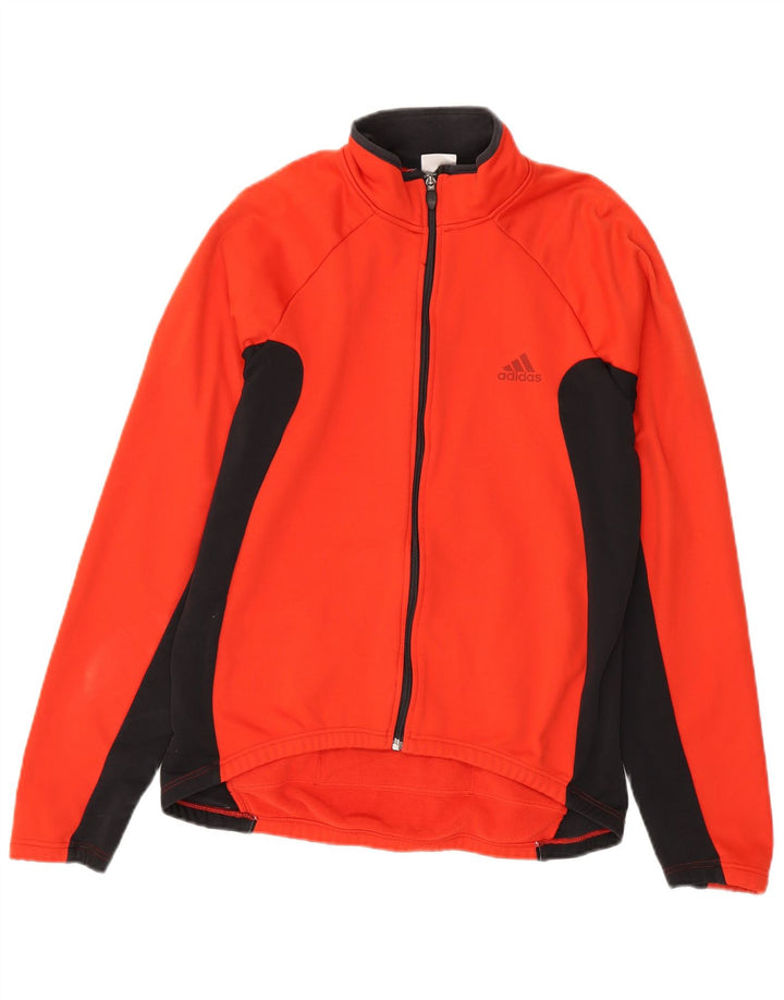 Adidas Mens Treino Top Jaqueta Médio Vermelho Colorblock Poliéster