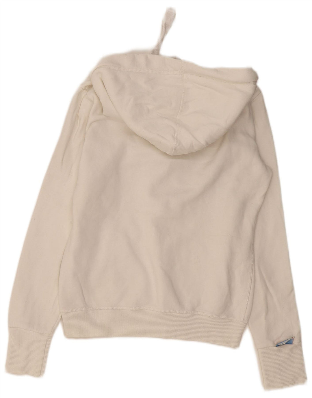 Jumper feminino com capuz gráfico SUPERDRY Reino Unido 10 pequeno algodão branco