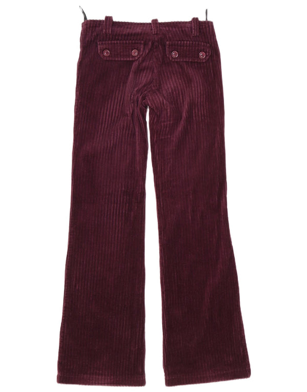 Calça feminina vintage flare veludo cotelê UE 40 médio W30 L34 Borgonha
