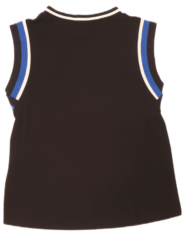 Zara Womens Vest Top UK 14 Médio Preto Colorblock