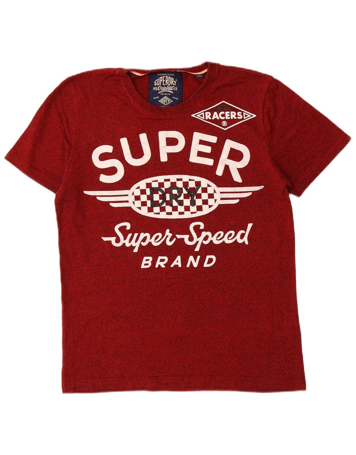 Camiseta masculina gráfica SUPERDRY grande algodão vermelho