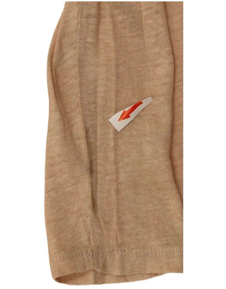 Top feminino Zara manga comprida UK 10 pequeno bege