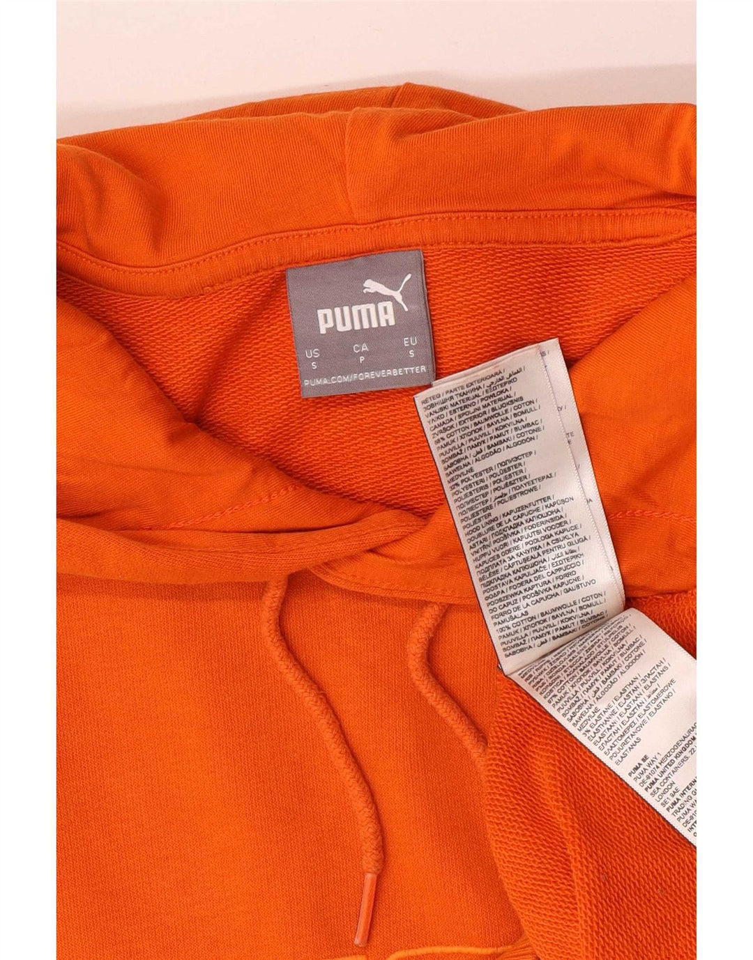 Puma masculino gráfico moletom com capuz pequeno algodão laranja