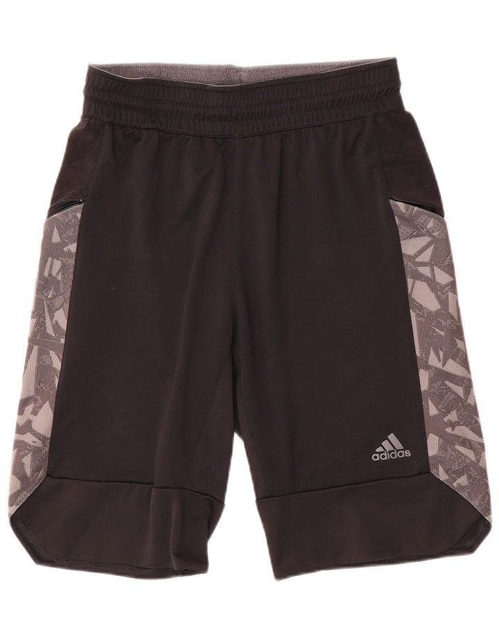 Adidas Mens Sport Shorts Pequeno Poliéster Geométrico Preto